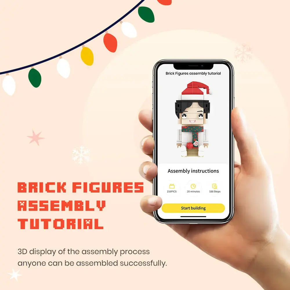 Customized Gifts For Dad and Daughter Building Block Fully Body 2 People Custom Brick Figures Cute Face