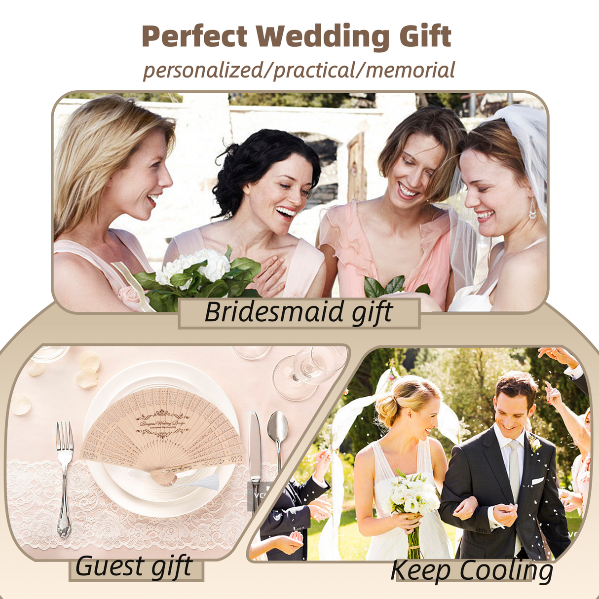 Wooden fan for weddings