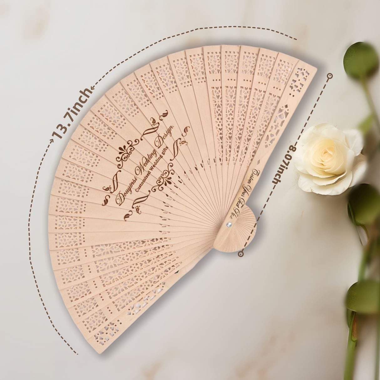 Wooden fan for weddings