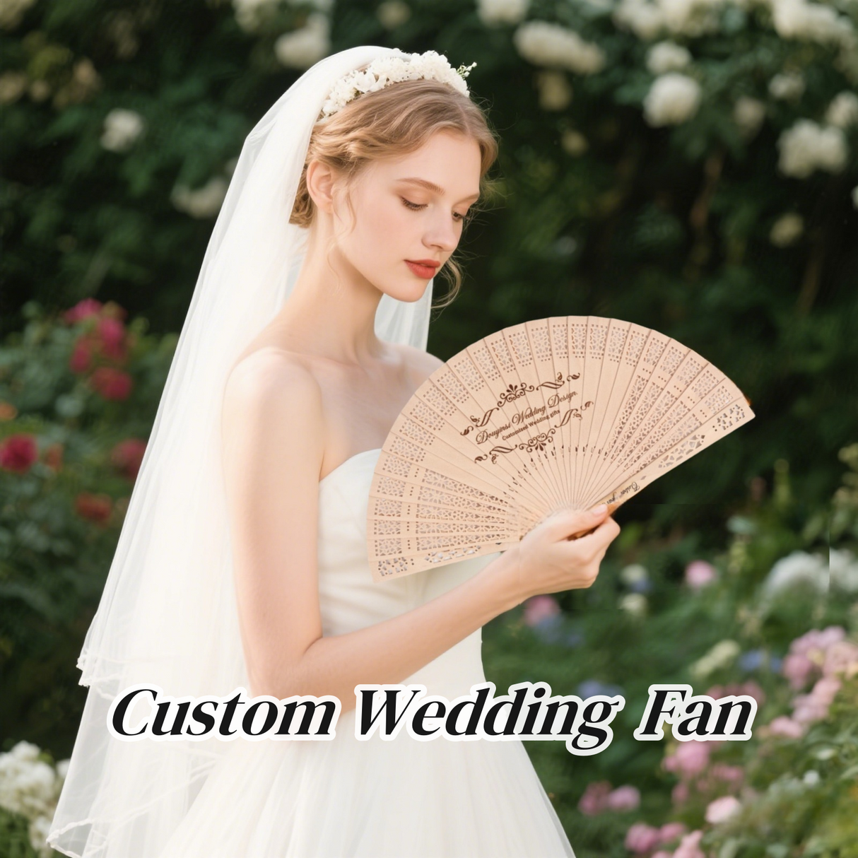 Wooden fan for weddings