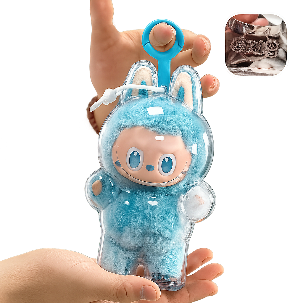 Protective Case for LABUBU Fall in Wild/ Let's Checkmate, Display Box Hard Cover Accessories with Keychain for Exciting Macaron with Costumes