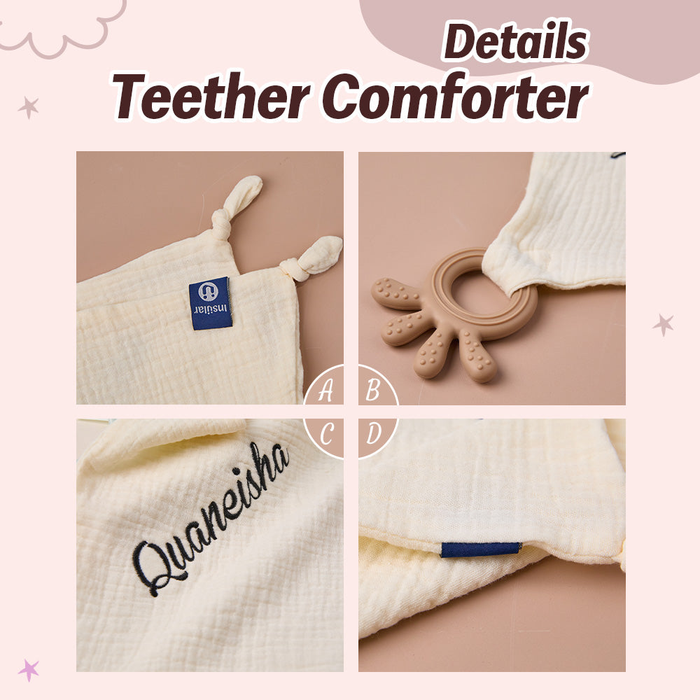 Personalized Soothe Towel Bibs Soft Sleeping Towel with Embroidered Name Gift for Baby