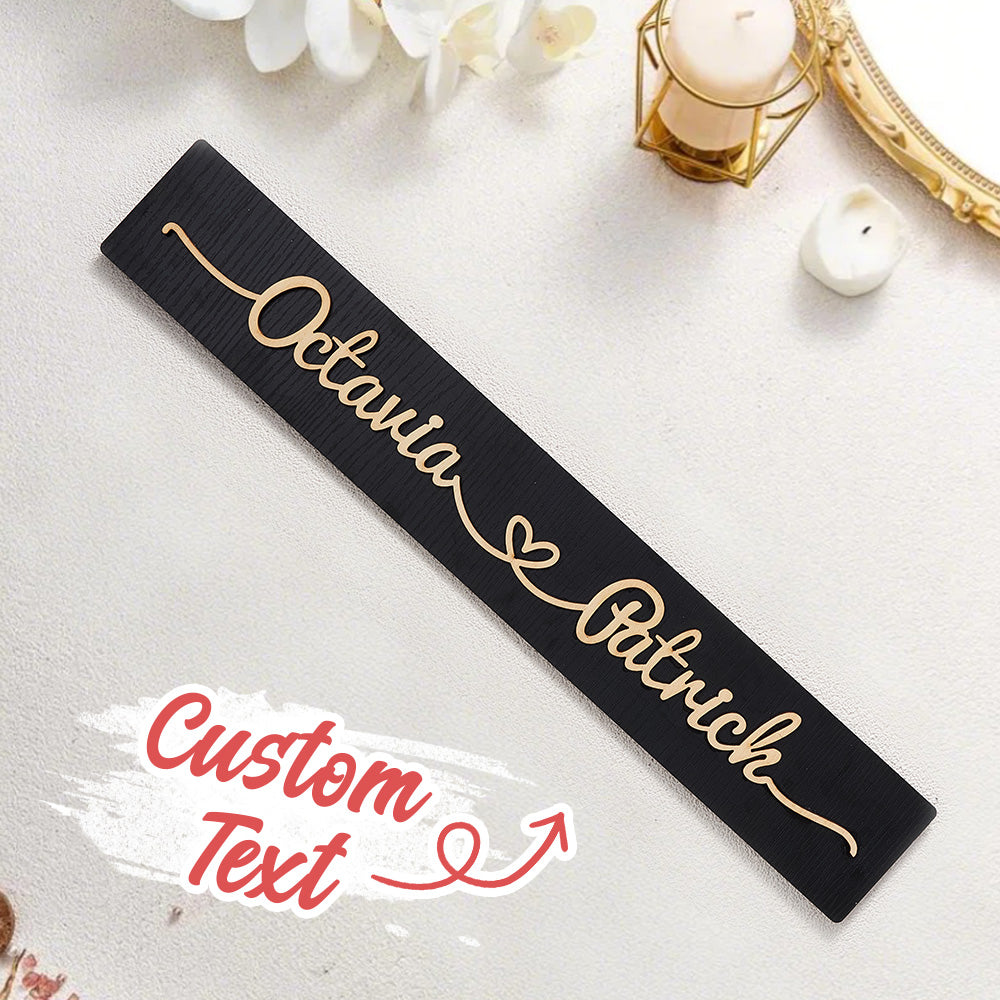 Personalized Wooden Love Sign Couple Names Plaque Rustic Home Decoration Wedding Gift for Couple