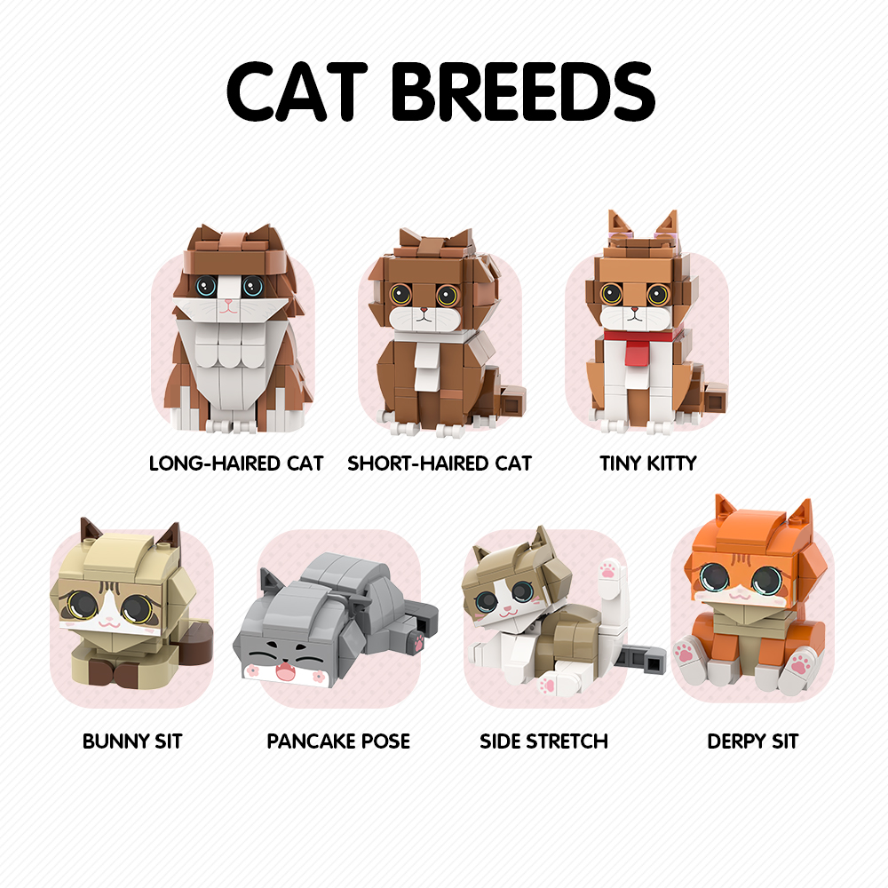 Full Body Customizable Brick Figures Personalized Brick Figures with Cat Small Particle Block Toy