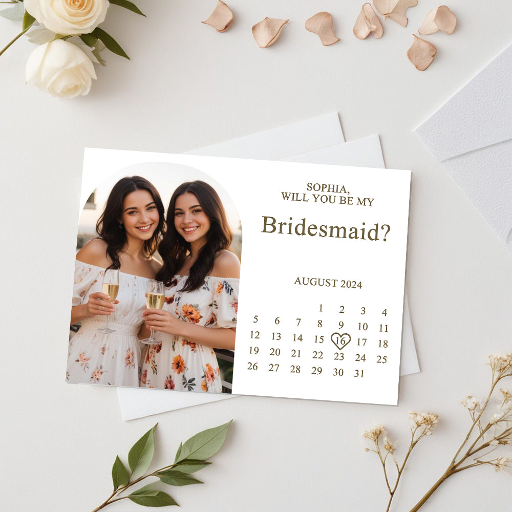 Personalized Bridesmaid Proposal Card Will You Be My Bridesmaid Wedding Date Card