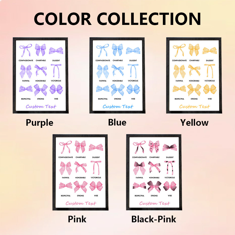 Personalized Bow Wooden Plaque with Biblical Text Birthday Gift for Her