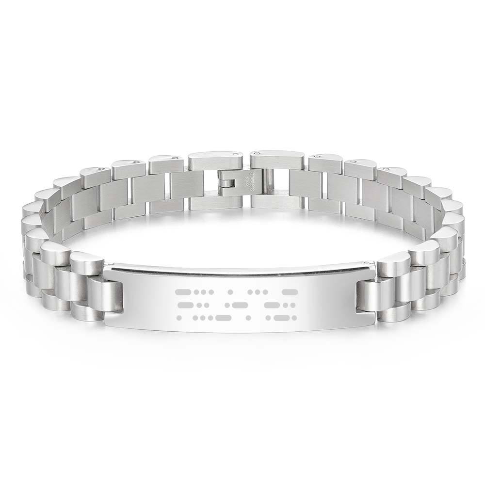 Personalized Engraved Morse Code Men Bracelet Birthday Anniversary Gift for Him