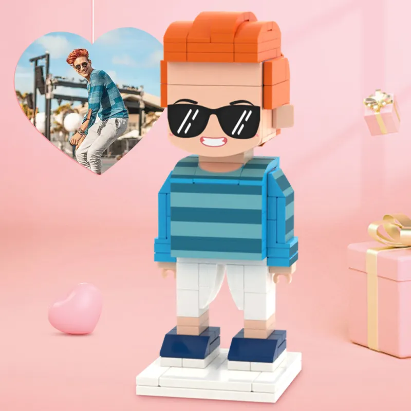 Full Body Customizable 1 Person Custom Brick Figures Small Particle Block Toy Creative Gifts for Him