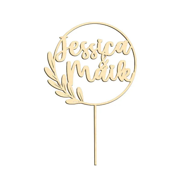 Custom Name Cake Topper Personalized Wooden Birthday Party Wedding Cake Decoration