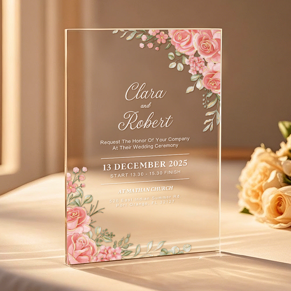 Personalized Acrylic Wedding Invitation Party Invitations Wedding Gift