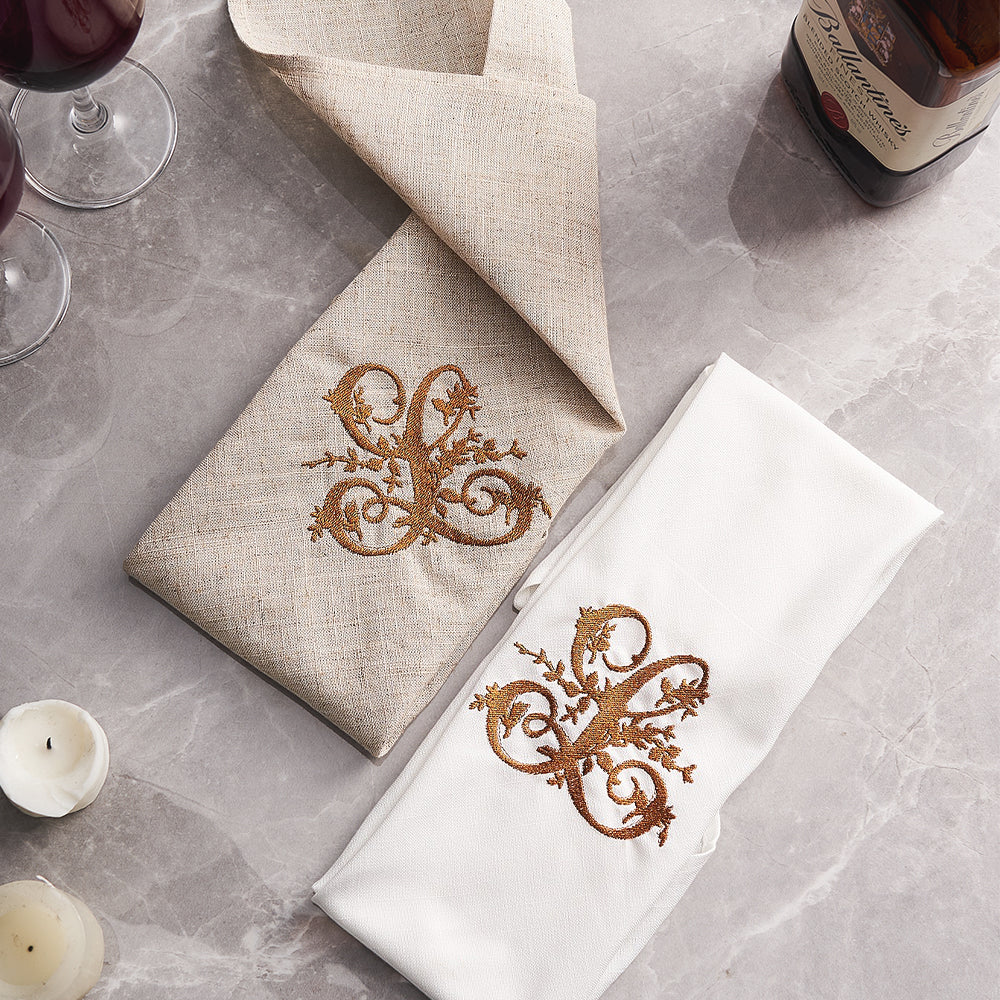 Personalized Linen Napkin with Embroidered Monogram Napkin Wedding Gift for Her