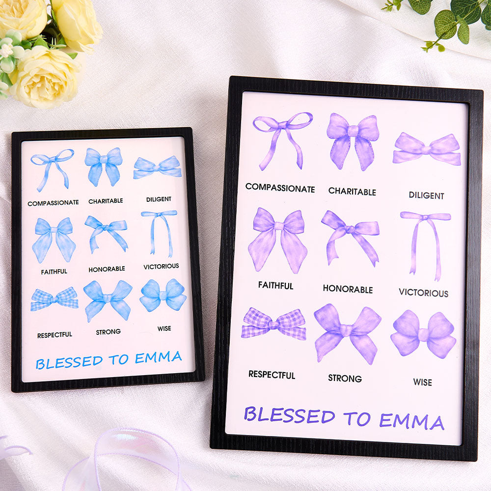 Personalized Bow Wooden Plaque with Biblical Text Birthday Gift for Her