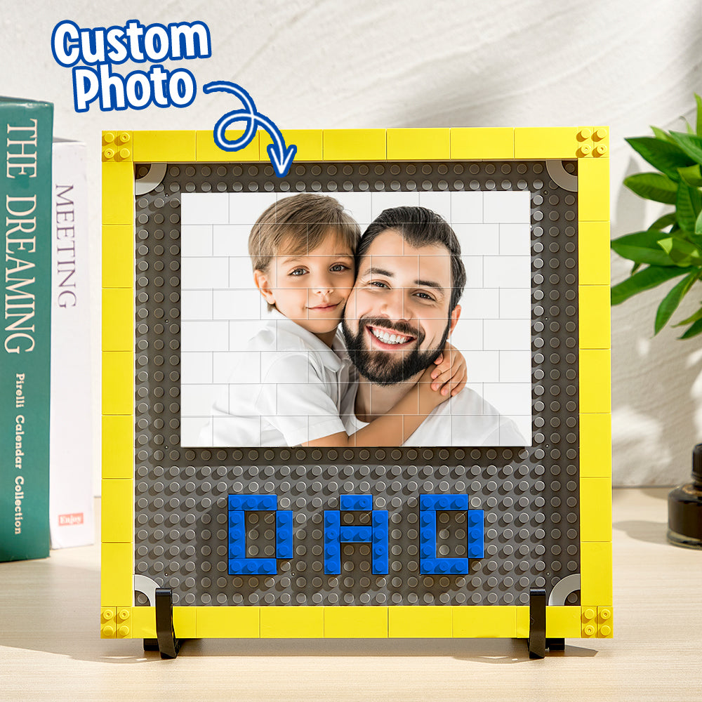 Personalized Photo Building Brick Puzzles Custom Dad Building Block Picture Frame Father's Day Gifts