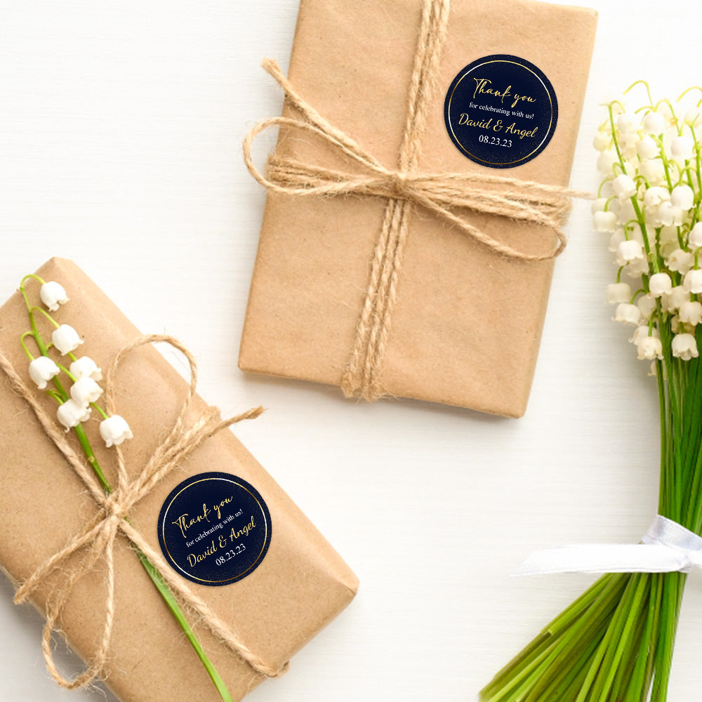 Personalized Thank You Stickers Round Wedding Birthday Favor labels for Gifts