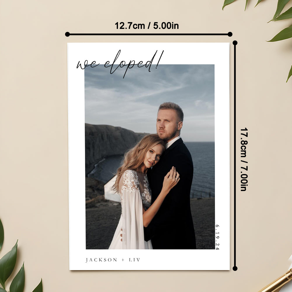 Personalized Elopement Announcement Wedding Announcement Elopement After Party Invitation Card