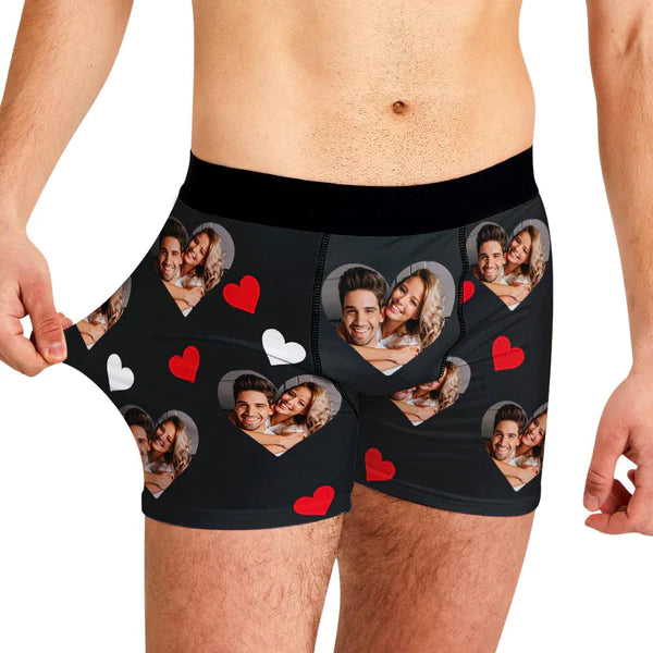 Custom Men's Boxer Shorts Avatar Heart Shaped Underwear