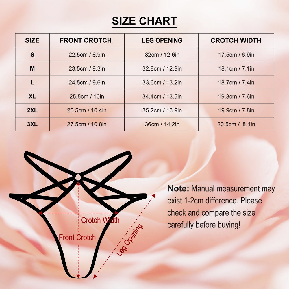 Custom Face Thong Personalized Zipper Photo Women's Funny Thongs Female Boxer for Gift