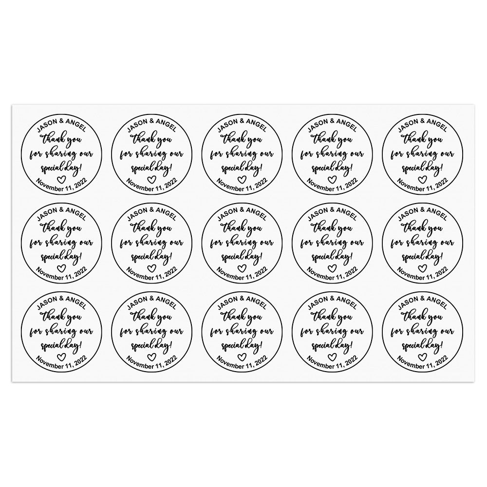 Personalized Thank You Transparent Stickers Round Wedding Birthday Favor labels for Gifts