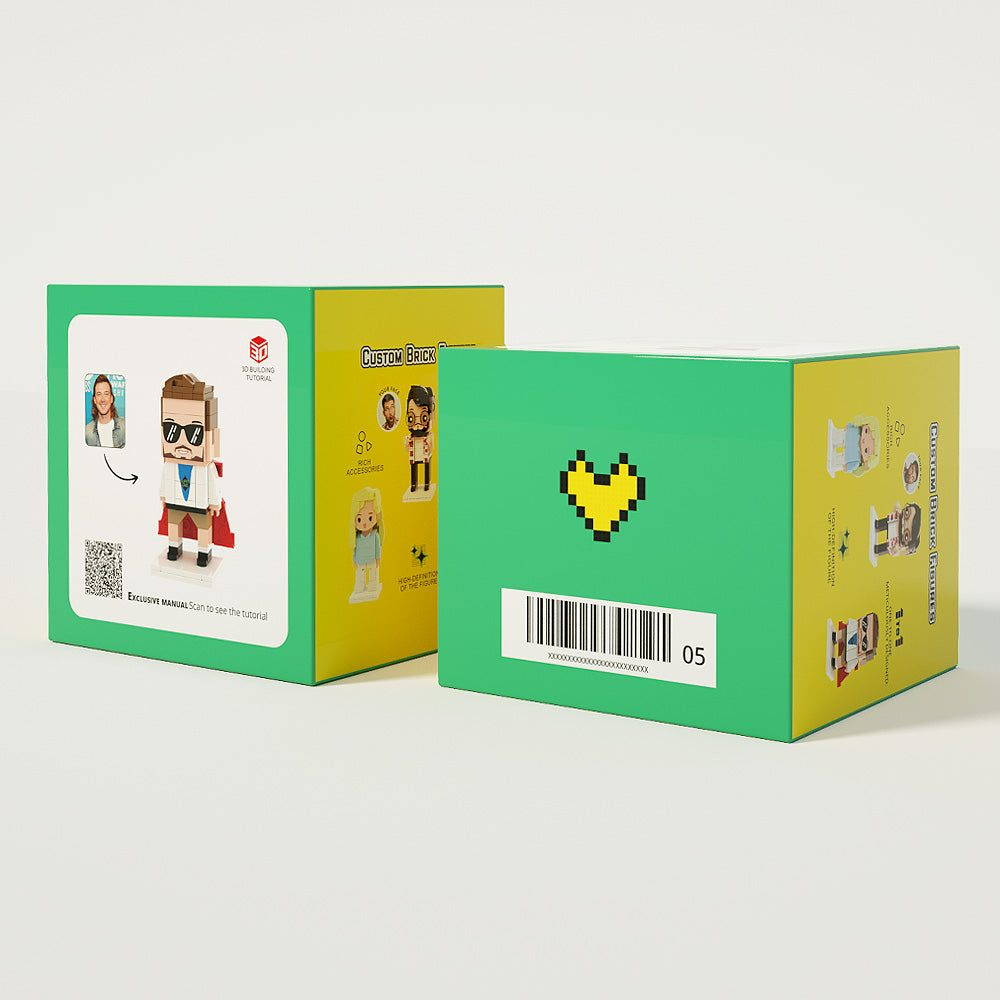 Custom Full-Body Brick Figure with Frame – Sweet Valentine’s Day Gift for Him