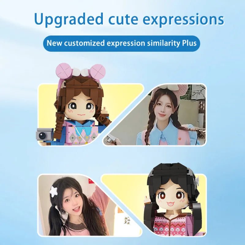 Full Body Customized 1 Person Duddu Brick Figures Valentine's Day Gift Birthday Gift for Her