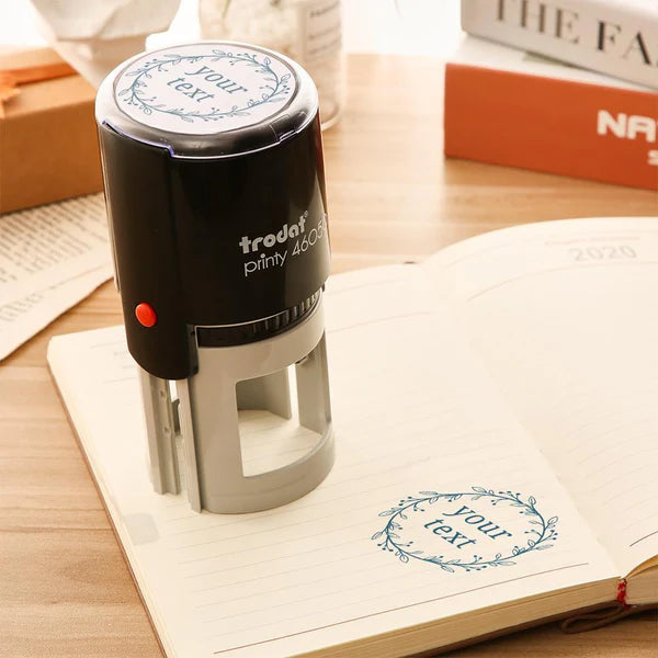 Personalized Vine Border Self Inking Stamp for Wedding - 5 Color Options