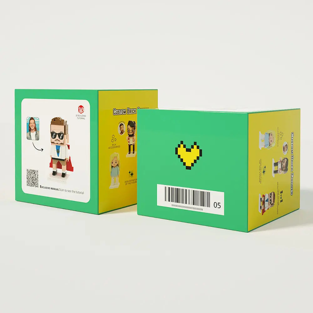 Full Body Customizable 4 People Photo Custom Cute Brick Figures Small Particle Block Perfect Christmas Gifts for Family Friends