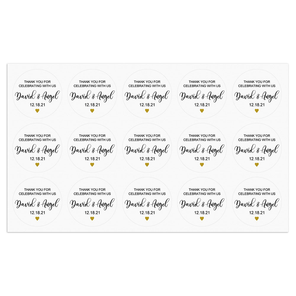 Personalized Thank You Stickers Round Wedding Birthday Favor labels for Gifts