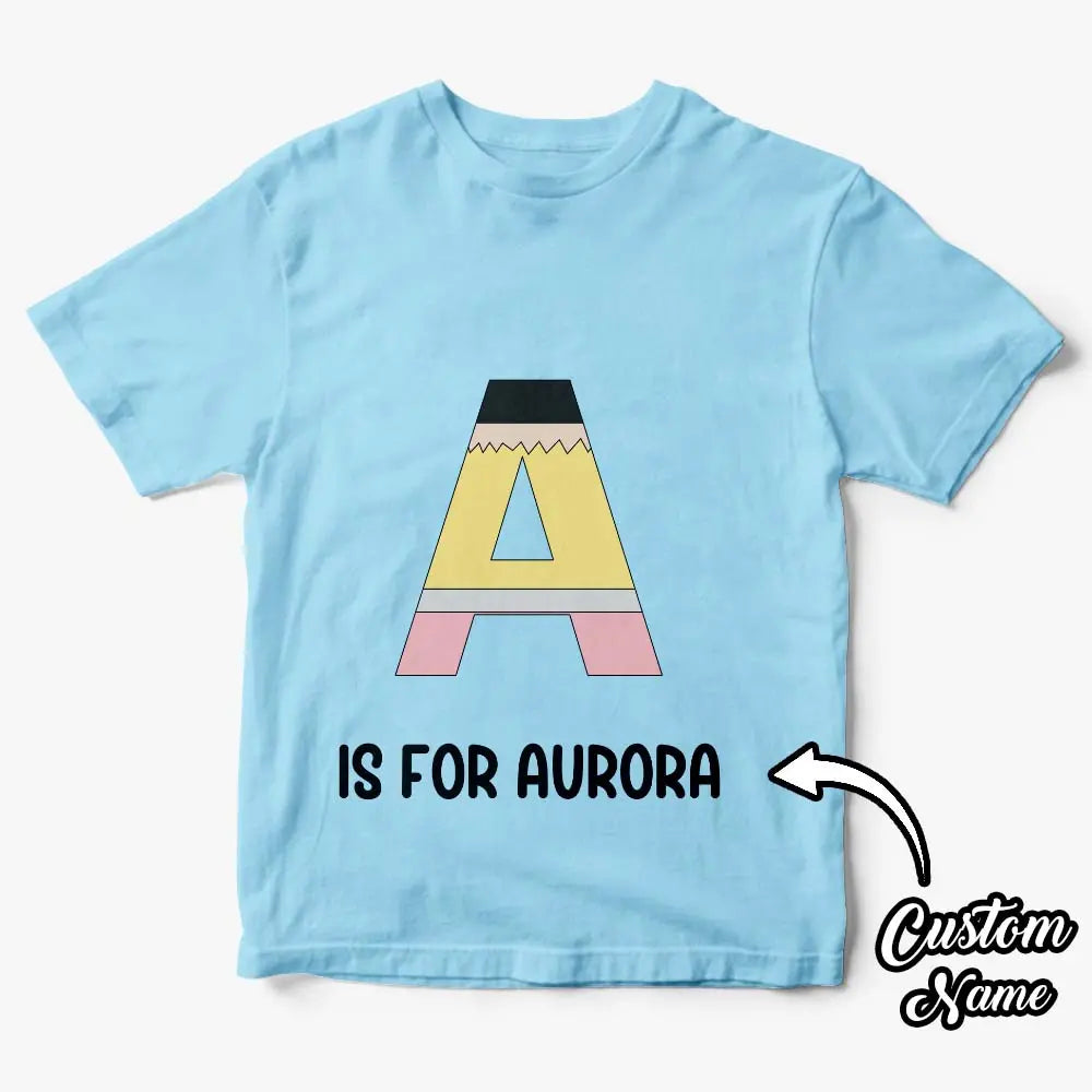 Personalized Back to School Pencil T-shirt First Day of School Shirt Gift for Kids