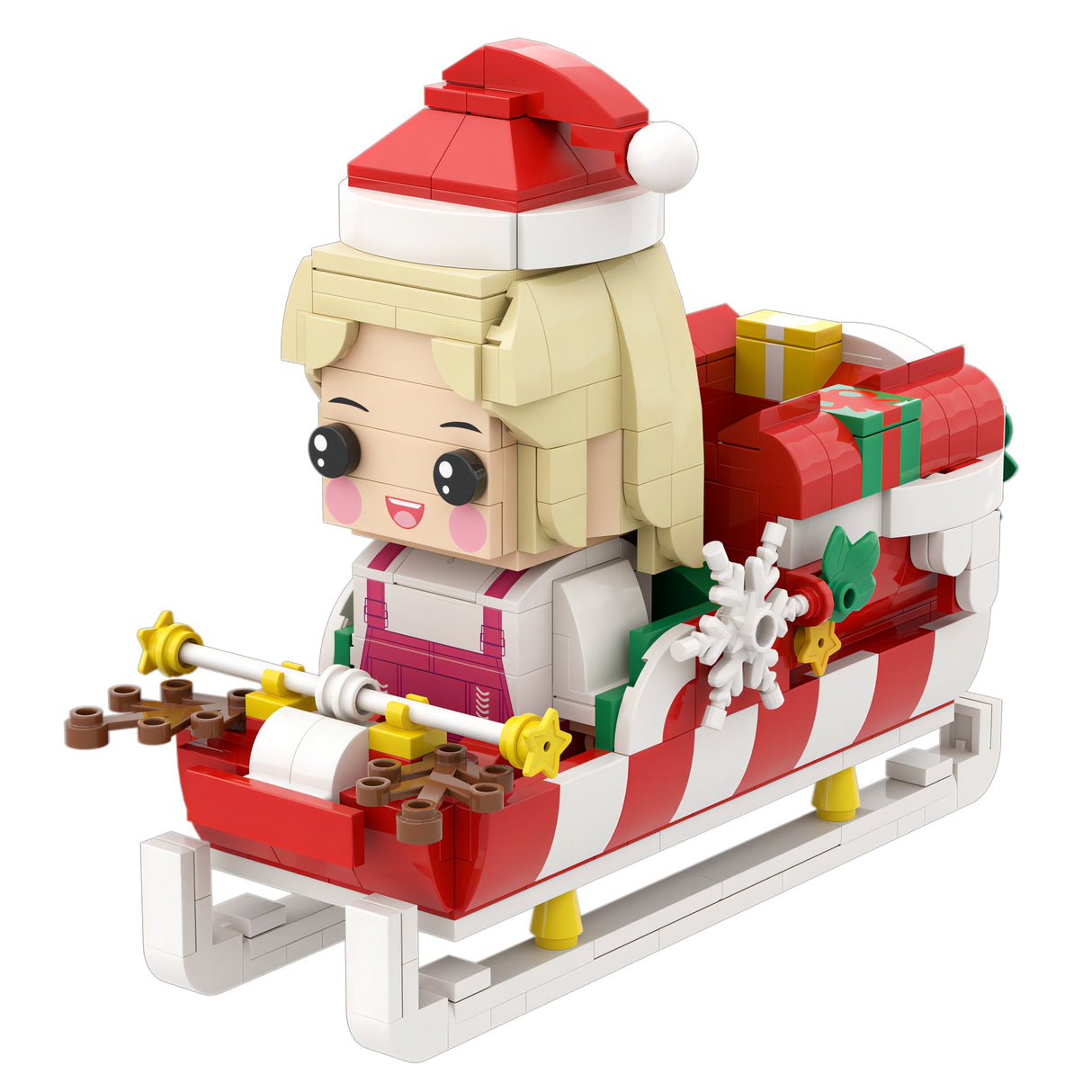 Custom Christmas Brick Figures Pen Holder Personalized Brick Figures and Pen Holder Custom Brick Figure with Santa's Sleigh
