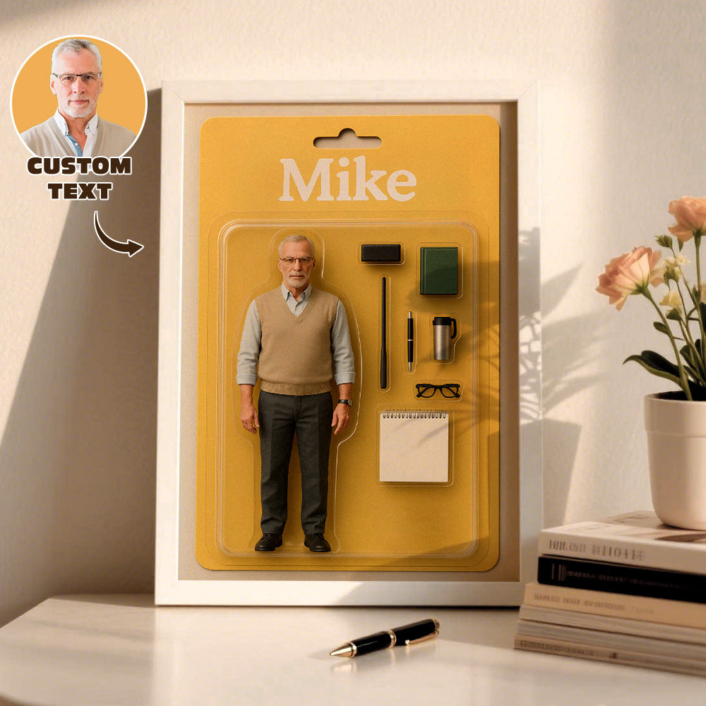 Fully Body Custom Action Figure Portraits | Personalized Toy Box Art | Custom Photo Frame Decorations Flat Printed Image in Reality
