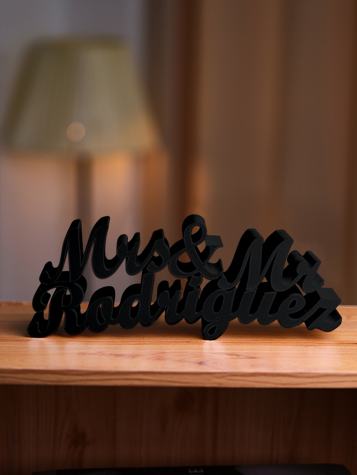 Personalized 3D Print Last Name Sign Custom Wedding Family Name Sign Wedding Tabletop Centerpieces for Wedding and Home