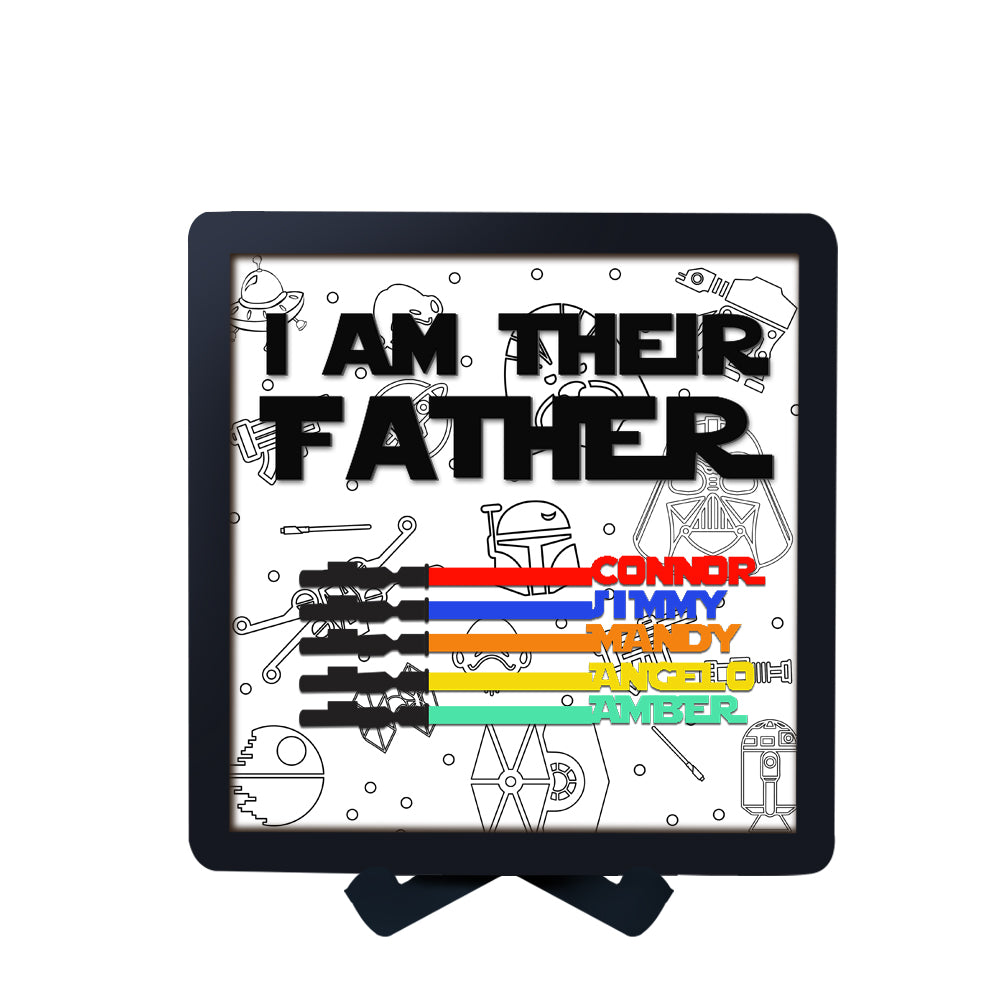 Custom Name Light Saber I AM THEIR FATHER Wooden Sign Father's Day Gifts