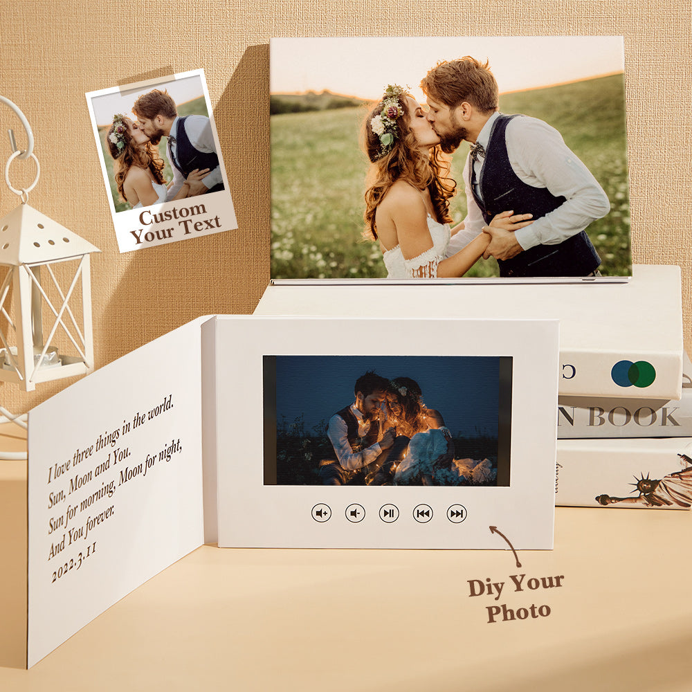 Personalized Photo Video Book With Text 1GB Memory Video Display Rechargeable Commemorative Gift