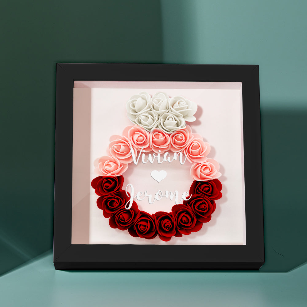 Custom Flower Shadow Box Personalized Wedding Ring Flower Shadowbox Frame Gift