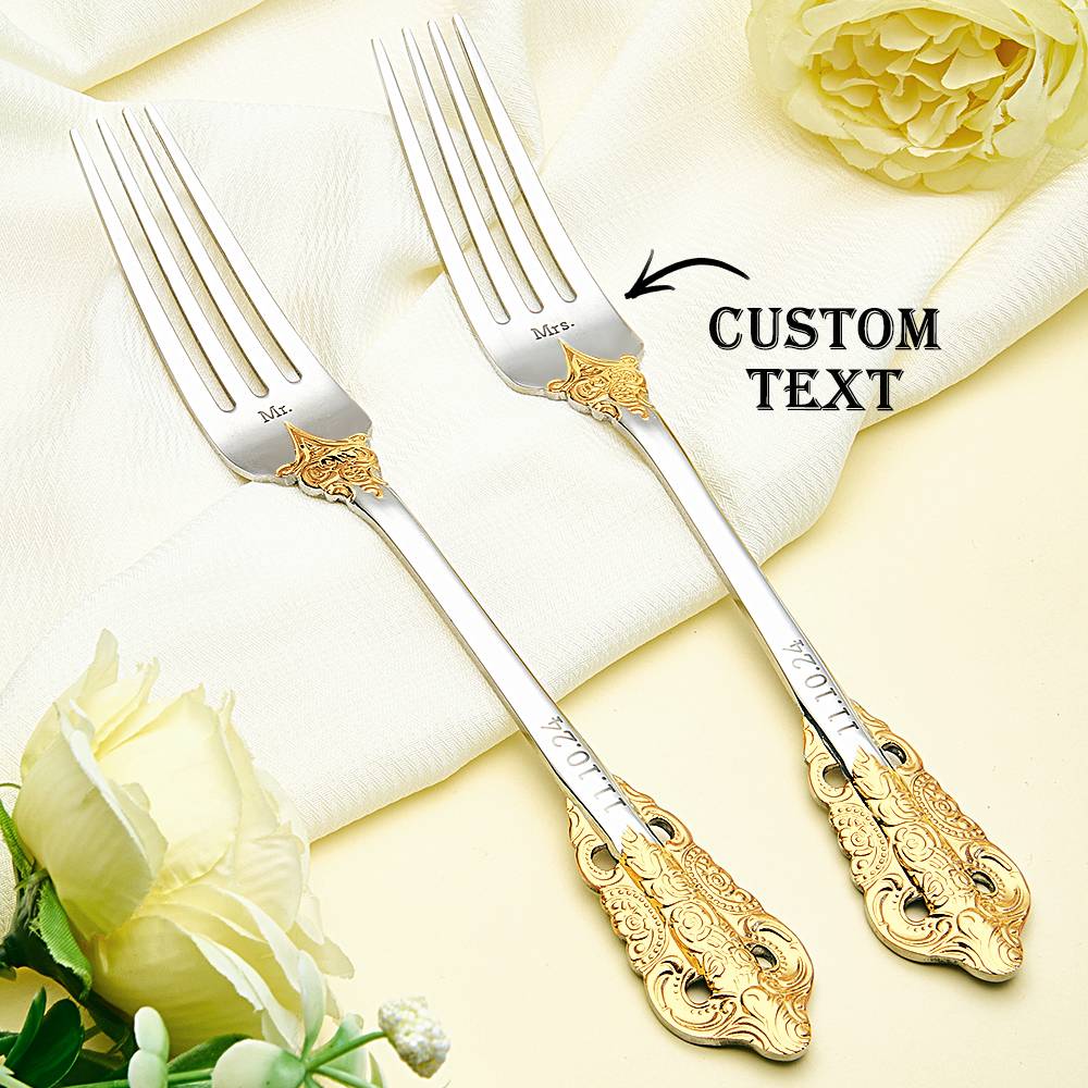 Personalized Wedding Tableware Mr & Mrs Wedding Forks Wedding Gifts