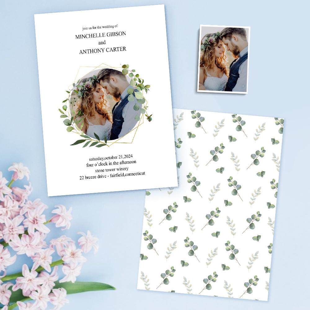 Custom Text Personalized Photo Wedding Invitation Card - Unique and Memorable