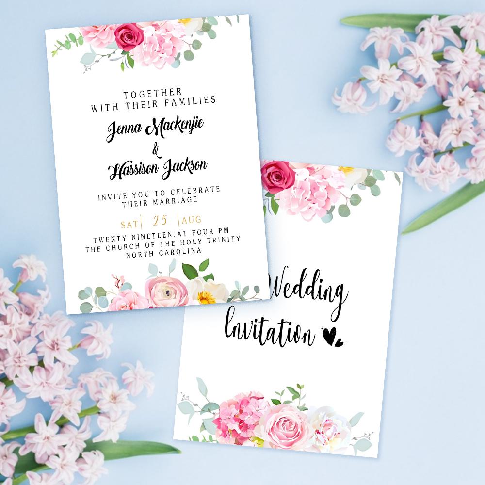 Custom Text Personalized Photo Wedding Invitation Card - Unique and Memorable