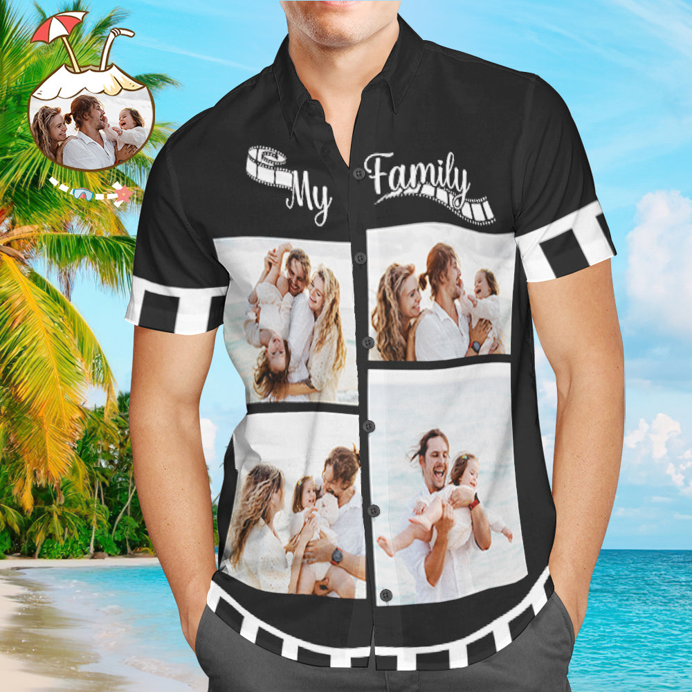 Custom Photo Hawaiian Shirt Personalised Hawaiian Shirt Gift for Men - Happy Family