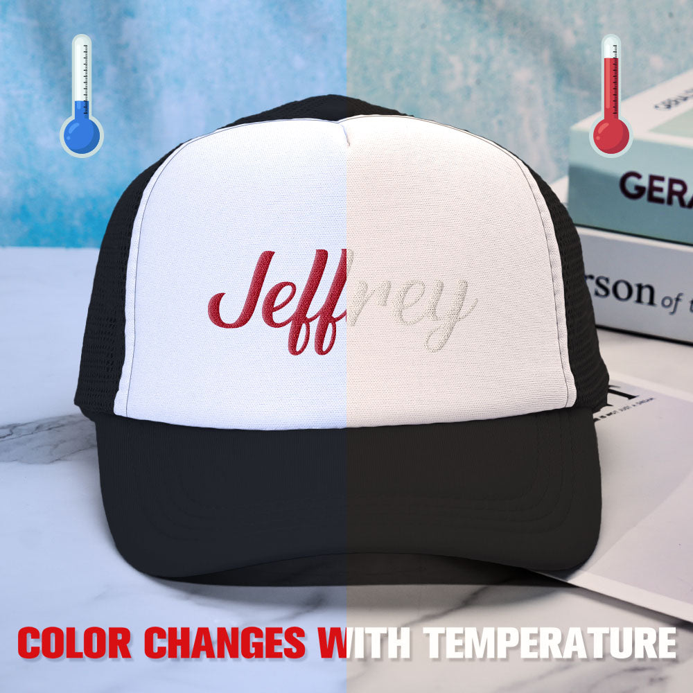 Custom Puff Print Trucker Hat Personalized Temperature-sensitive Foam Caps Back to School Gift