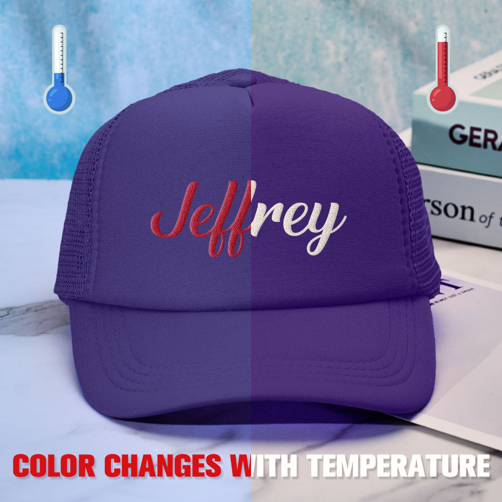 Custom Puff Print Trucker Hat Personalized Temperature-sensitive Foam Caps Back to School Gift
