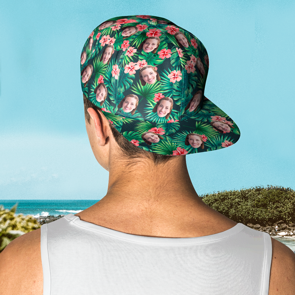 Custom Face Hawaiian Style Baseball Cap Gifts for Him