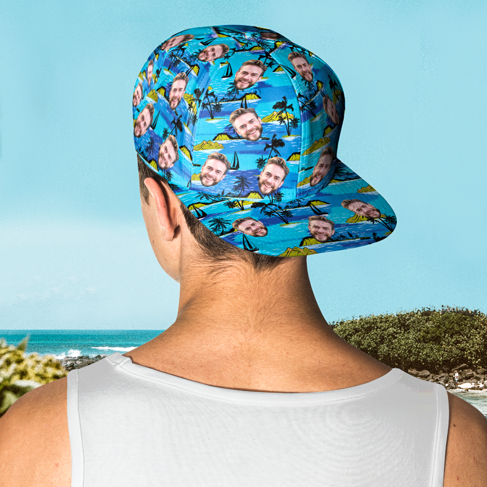 Custom Face Hawaiian Style Baseball Cap Gifts for Him