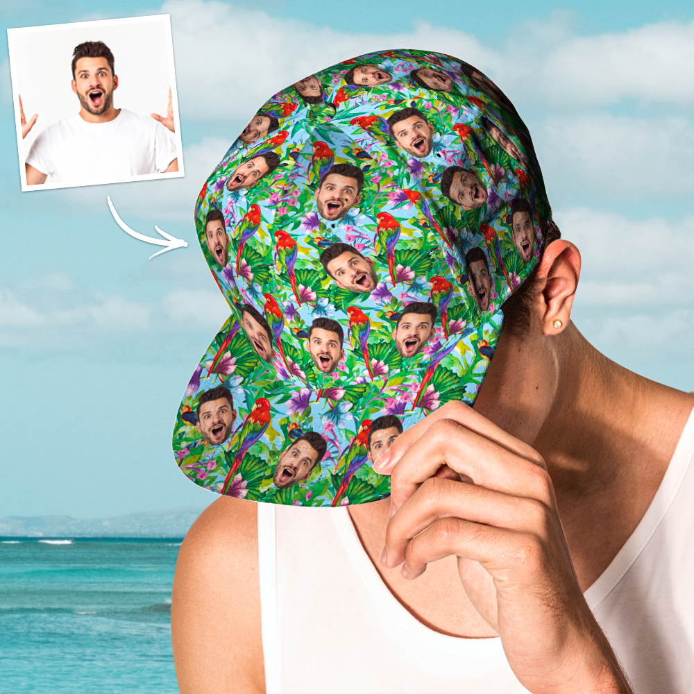 Custom Face Hawaiian Style Baseball Cap Gifts for Him