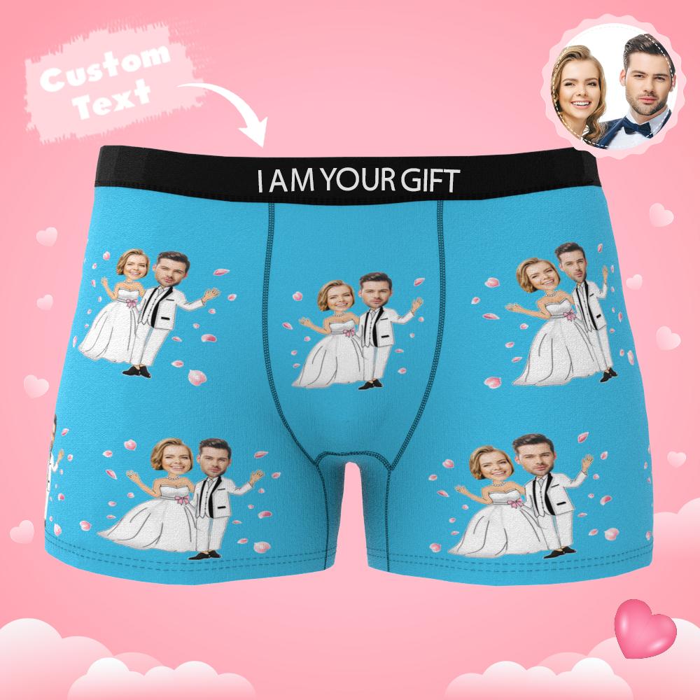 Custom Photo Boxer Double Wedding Underwear Men's Underwear Gift For Boyfriend AR View