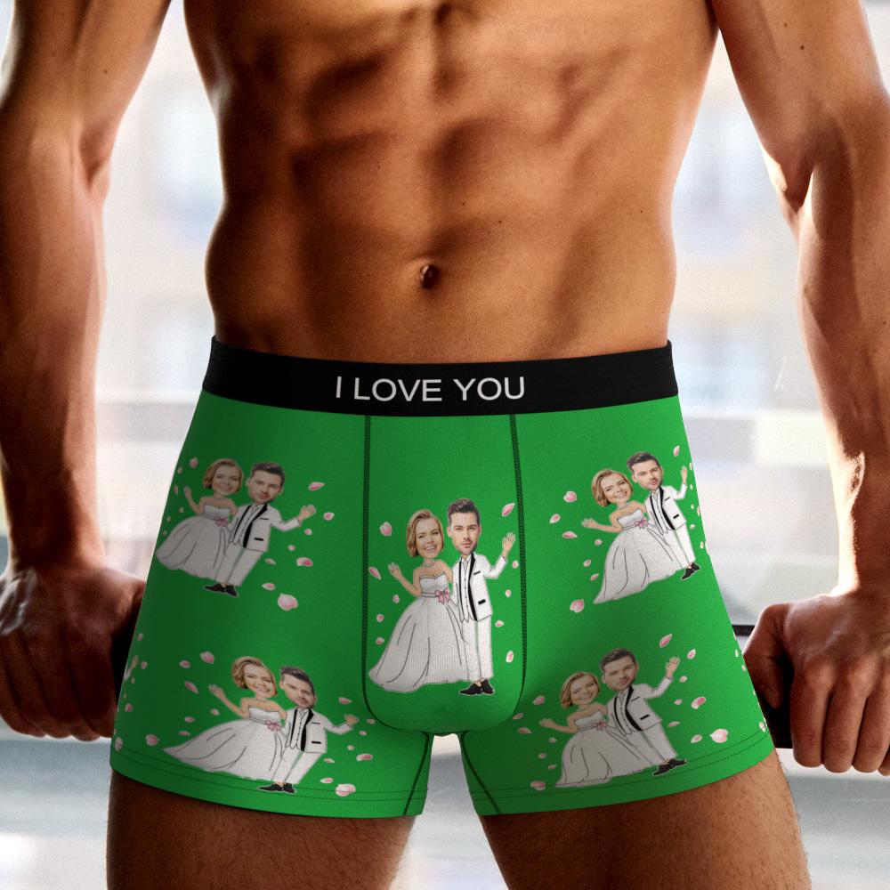 Custom Photo Boxer Double Wedding Underwear Men's Underwear Gift For Boyfriend AR View