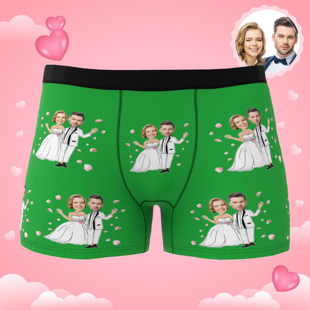 Custom Photo Boxer Double Wedding Underwear Men's Underwear Gift For Boyfriend AR View