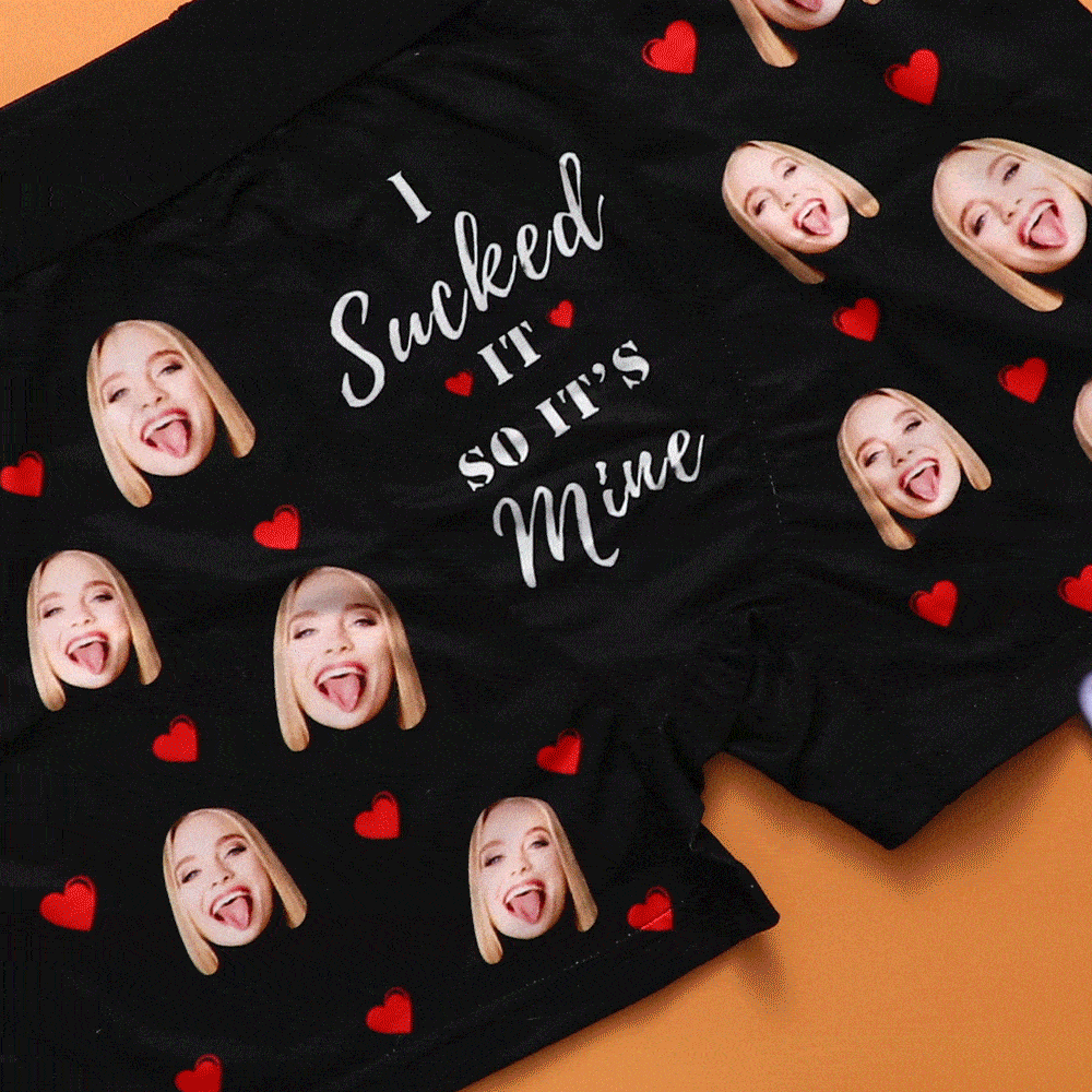 Personalized Funny Face Custom Waistband Text Boxer Gift For Men-it's Mine AR View