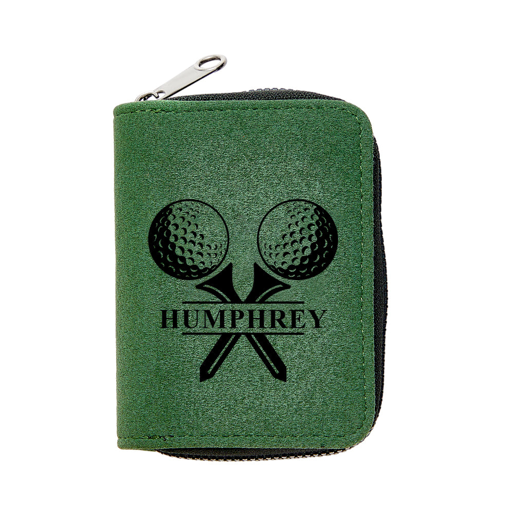 Personalized Leather Golf Wallet with 18 Card Slots Card Holder Wallet Gift for Men
