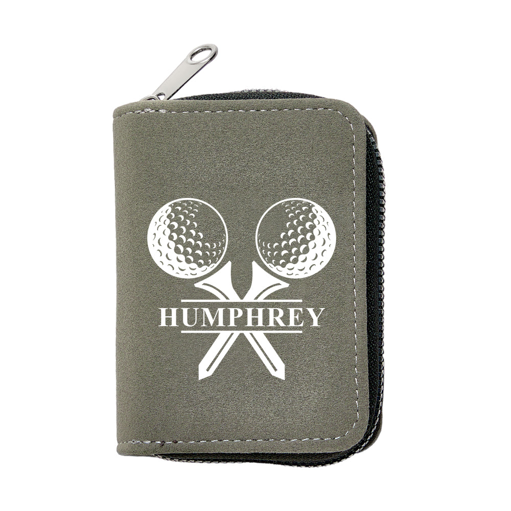 Personalized Leather Golf Wallet with 18 Card Slots Card Holder Wallet Gift for Men