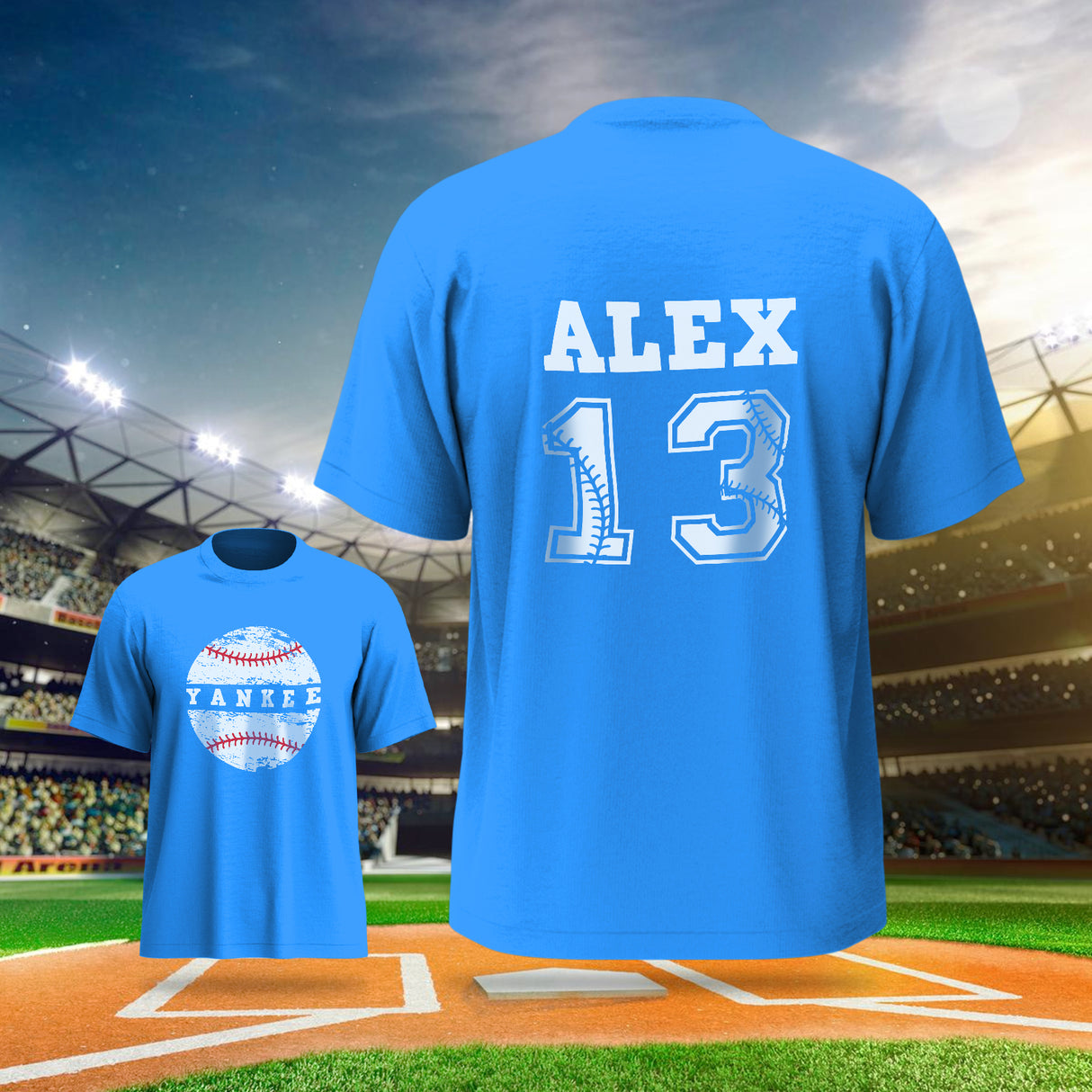 Personalized Baseball Name & Number Sports T-Shirt Back to School Gifts